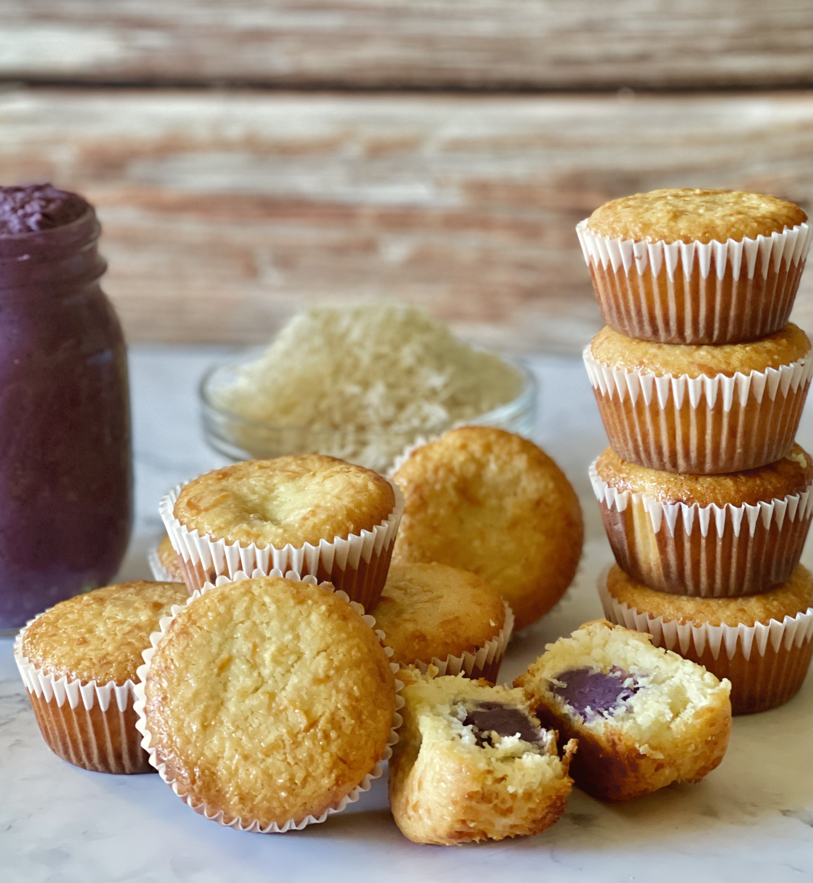 Cheesy Coconut Macaroons with Ube